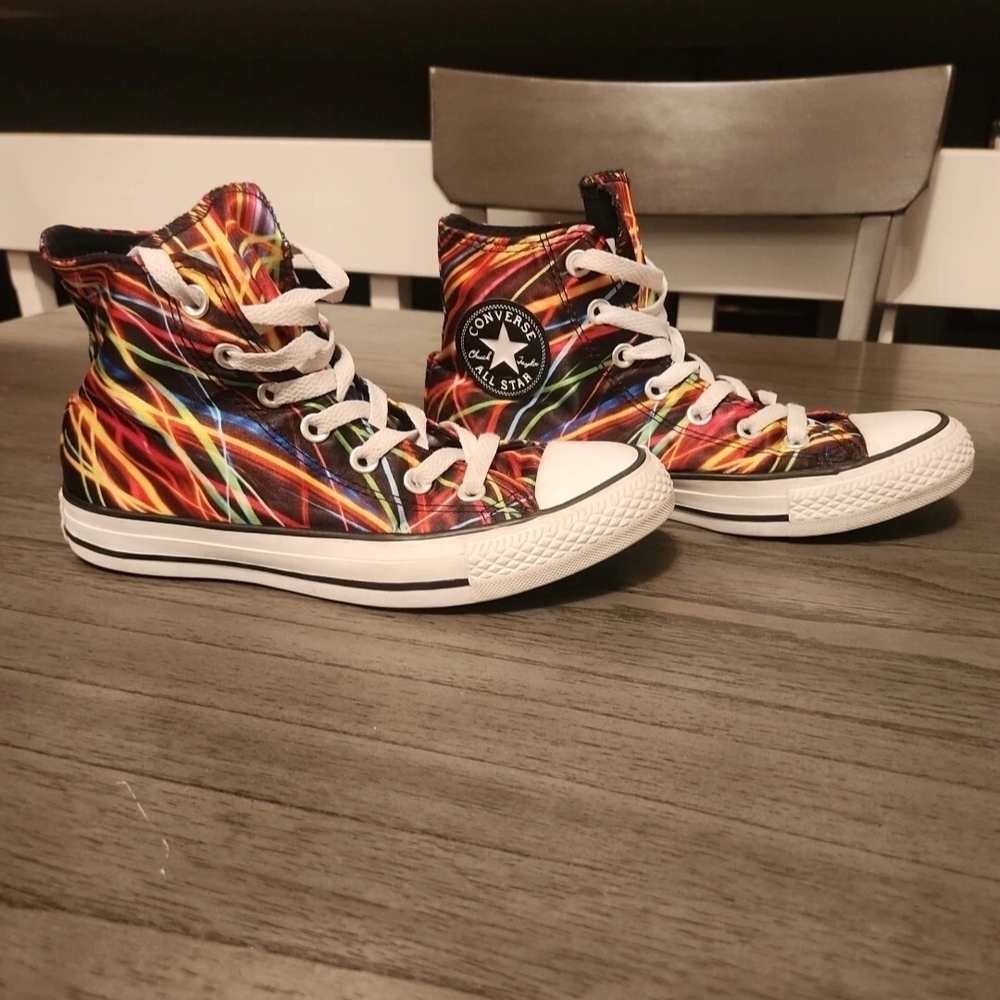 Converse High-Top Sneakers with Colorful Pattern